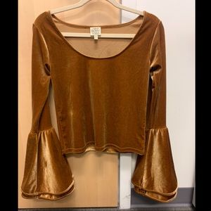 Torn by Ronny Kobo, medium golden shirt. Beautiful bell bottom style sleeves.